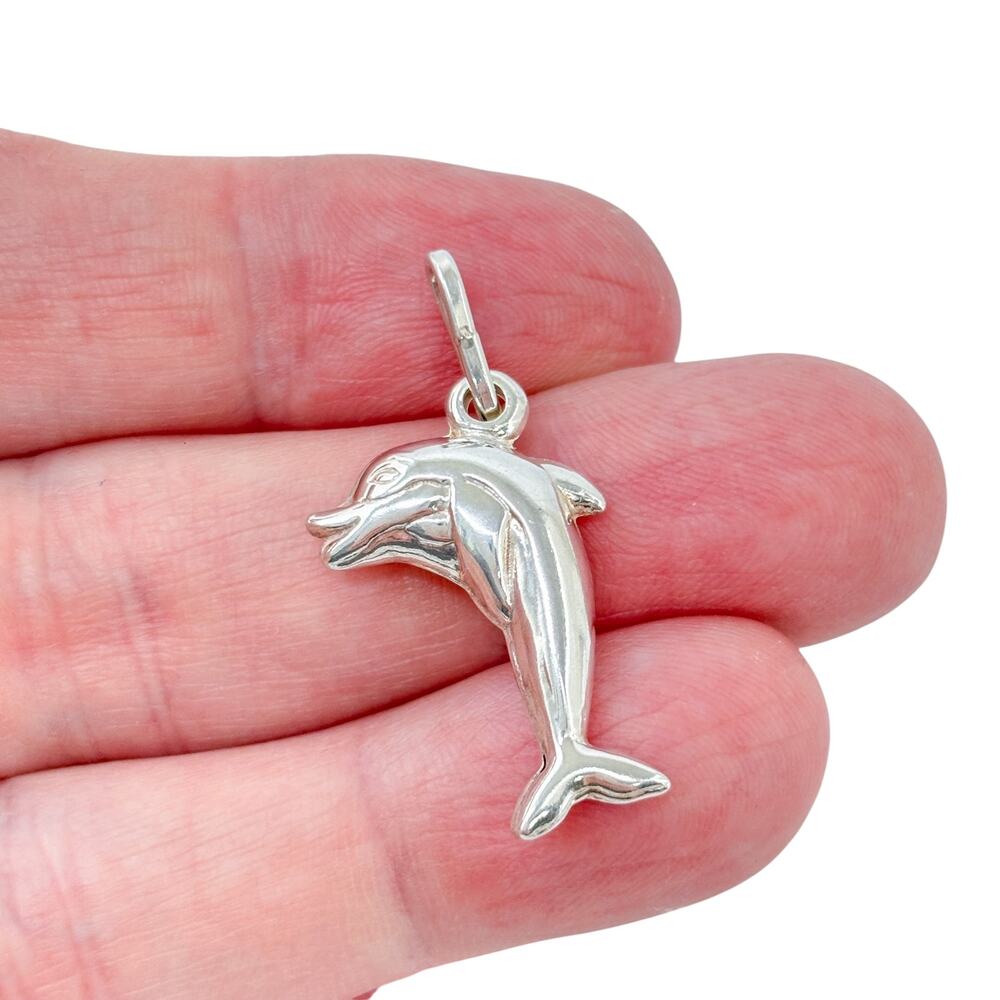 Vintage Sterling Silver 925 Dolphin Pendant